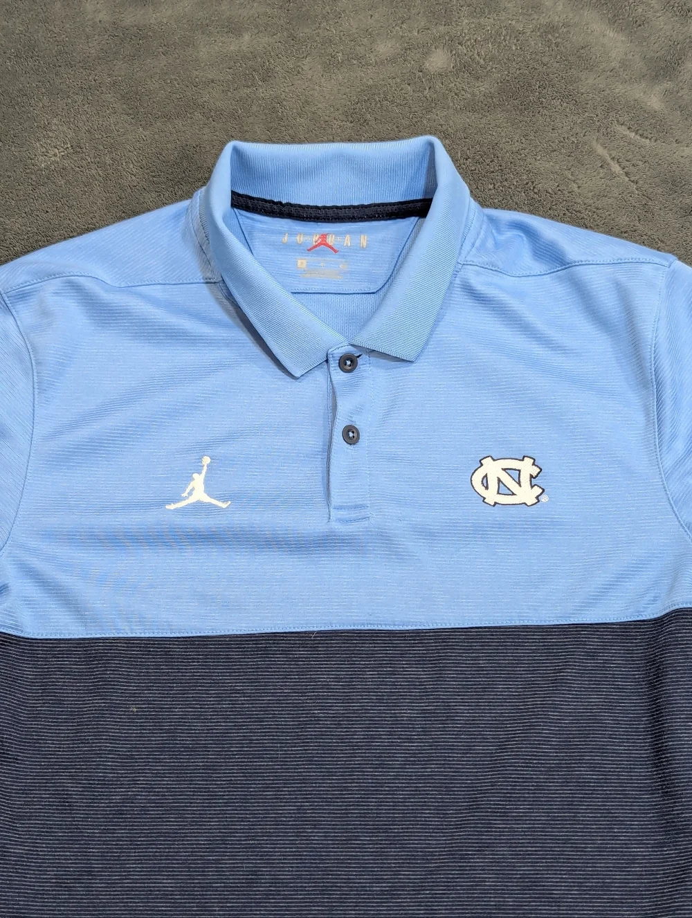 Air Jordan North Carolina Tar Heels Golf Polo 2 Tone Blue Size Small Collegiate